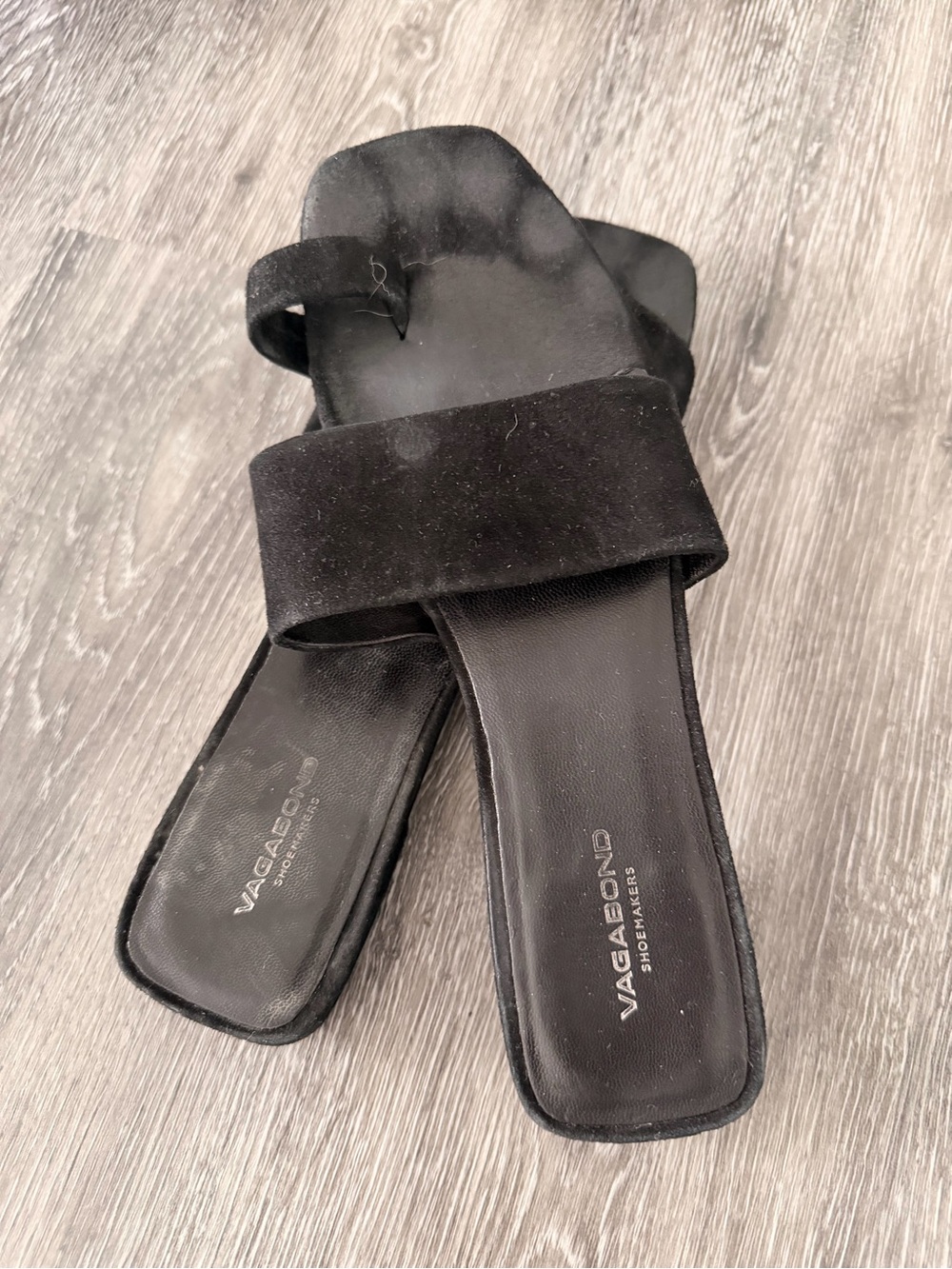 Vagabond Black Suede Slide Mules